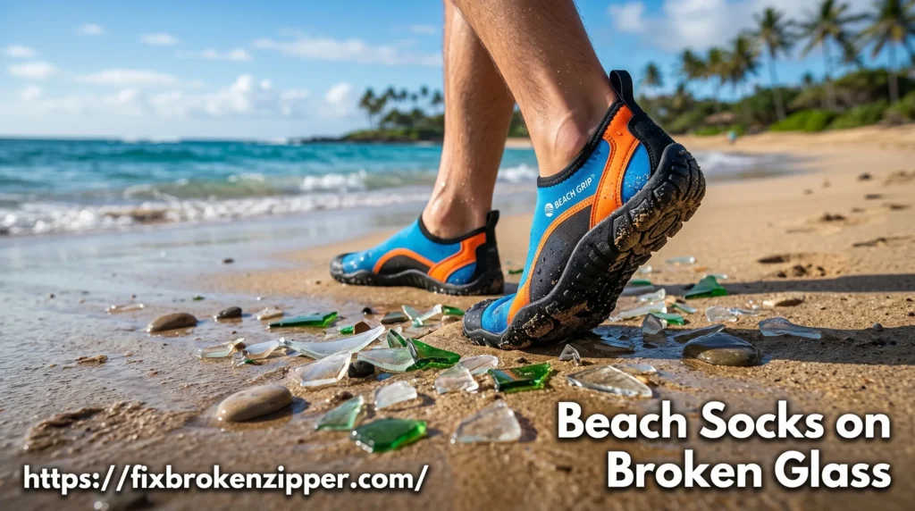 Beach Socks on Broken Glass